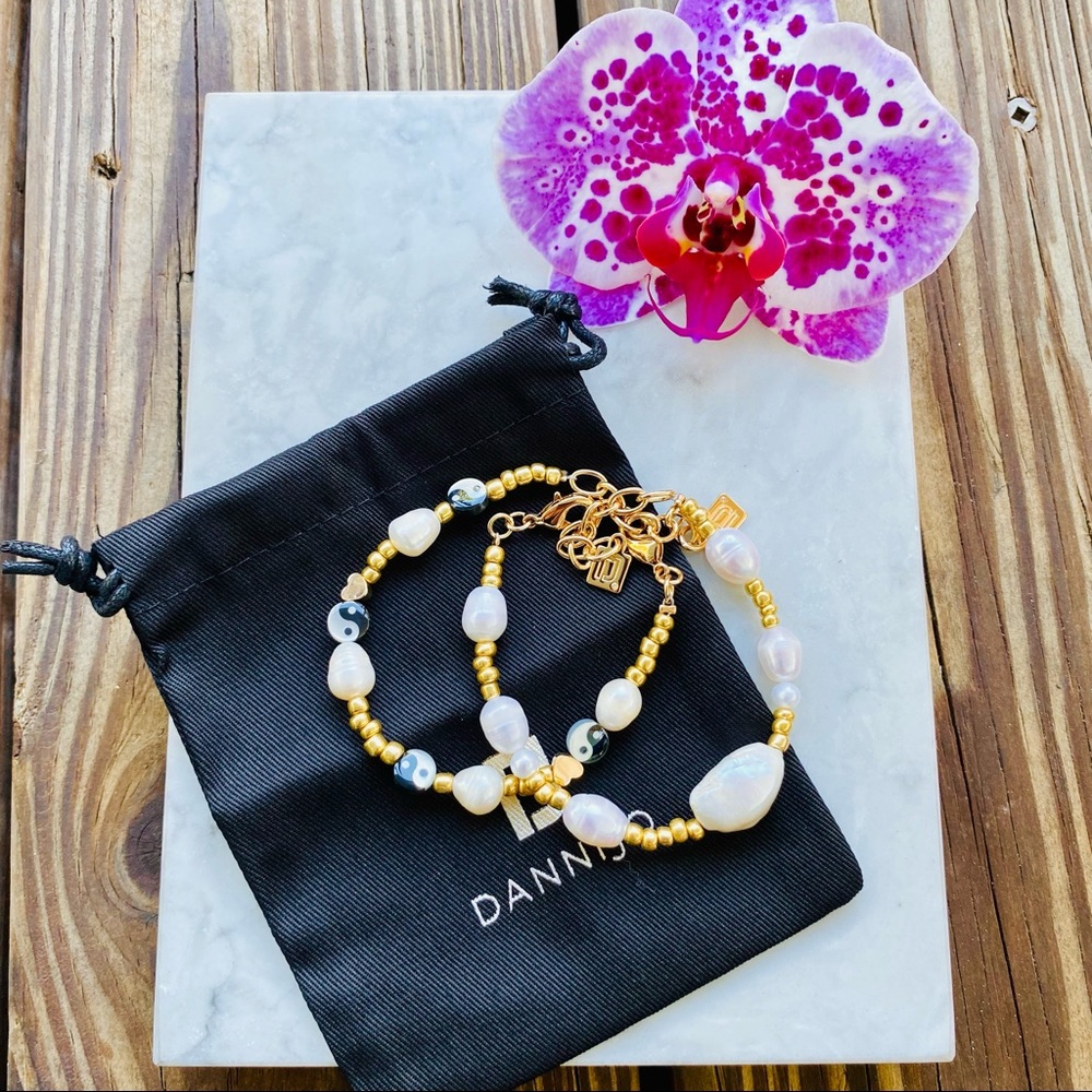 DANNIJO Valeria Bracelet Freshwater Pearl Yin Yang set NWT - Picture 14 of 16